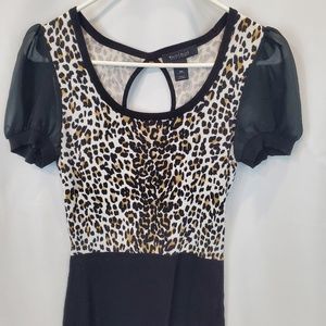 Black and White Leopard Print Top